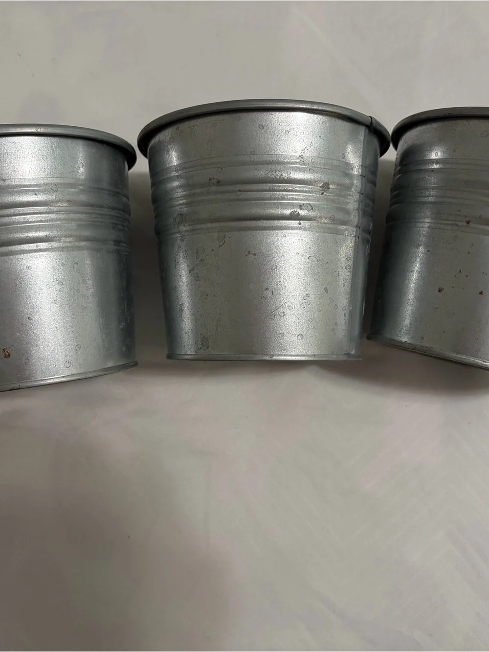 Metal Galvanized Planter Pot - Silver